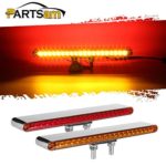 Partsam 2Pcs 12″ Red/Amber LED Combo Double Face Truck Semi Trailer Light Bars 20LED Waterproof with Double Studs Sealed Truck Trailer Led Pedestal Turn Signal Stop Tail Marker Lights 12V