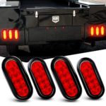 Nilight 6″ Oval Red LED Trailer Tail Lights 4PCS 10 LED w/Flush Mount Grommets Plugs IP67 Waterproof Stop Brake Turn Trailer Lights for RV Truck Jeep, 2 Years Warranty