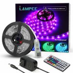 LED Strip Lights, Lampee 16.4ft 12V Flexible RGB Lights Color Changing, 5050 SMD Rope Light Kit with Remote Controller and 150 LEDs for Home, Kitchen, Bedroom, DIY Decoration