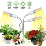 HIGROW 2020 Newest LED Grow Light for Indoor Plants, Wolezek Tri Head Full Spectrum Plant Light Gooseneck Grow Lamp Auto On/Off with 3/6/12H Timer 5 Dimmable Levels & 3 Switch Modes