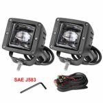 LED Light Pods, Wayup 2Pcs 3” SAE Fog Lights Off Road LED Driving Light DOT Approved Square LED Cubes OSRAM Work Light for Truck Jeep Ford ATV UTV Motorcycle, 3 Years Warranty