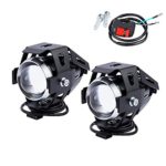 Motorcycle Headlight Motorbike U5 LED Fog Lamp Front Spot Light DRL Spotlight Driving Daytime Lights with On Off Switch 2PCS