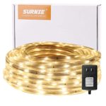 SURNIE LED Rope Lights, 50ft Waterproof Lights Strip, 3000K Warm White, Cuttable, Unconnectable, for Indoors and Outdoors Decoration