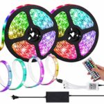 LED Strip Lights,Attuosun 32.8ft/10M RGB Color Changing Self-Adhesive Led Light Strip,Waterproof IP65 5050 300Leds Flexible Rope Light Kit with 44Key IR Remote Controller and 12V Power Supply for Home