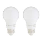 AmazonBasics 40W Equivalent, Soft White, Dimmable, 10,000 Hour Lifetime, A19 LED Light Bulb | 2-Pack