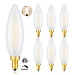 CRLight 8W 3000K Dimmable LED Candelabra Bulb Soft White, 70W Equivalent 700LM E12 Base, Upgraded Lengthened & Enlarged B11 Frosted Candle LED Filament Chandelier Bulbs, Smooth Dimming Version, 6 Pack