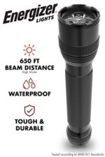 Energizer LED Tactical Flashlight, Super Bright High Lumens, Use for Hurricane Supplies, Survival Kit, Camping Accessories, Ultra-Durable and Water Resistant LED Flashlights, Black, 12.48