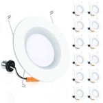 Freelicht 12 Pack 5/6 Inch LED Recessed Lighting, Retrofit Downlight with Baffle Trim, Dimmable, 12W=100W, 1000 LM, 3000K Warm White, Damp Rated, Simple Installation No Flicker – ETL + Energy Star