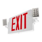 LFI Lights – Thin Hardwired All LED Combo Exit Sign Emergency Light – Red Battery Backup – UL Listed – COMBOTR (1 Pack)