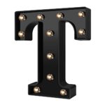 YOUZONE Newly Design Led Letters Numbers Lights 26 Alphabet & Arabic Numerals 0-9 Black Decorative Marquee Lamps for Events Wedding Party Birthday Home Bar(Cool Black T)