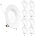 Sunco Lighting 8 Pack 5/6 Inch LED Recessed Downlight, Baffle Trim, Dimmable, 13W=75W, 3000K Warm White, 965 LM, Damp Rated, Simple Retrofit Installation – UL + Energy Star