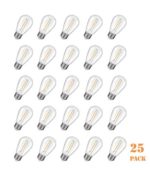 Emitting Shatterproof & Waterproof S14 Replacement LED Light Bulbs – 1W Equivalent to 10W, Non-Dimmable 2200K Plastic Bulbs, E26 Base Edison Bulbs (25 Pack)