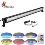 Nicoko Straight 240w 42 Inch Led light bar with Flowing Chasing RGB Halo 10 solid colors over 72 modes 4WD 4×4 Driving SUV Boat car offroad + Free wireharness