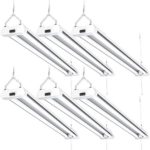 Sunco Lighting 6 Pack LED Utility Shop Light, 4 FT, Linkable Integrated Fixture, 40W=260W, 6000K Daylight Deluxe, 4100 LM, Frosted Lens, Surface/Suspension Mount, Pull Chain, Garage – ETL, Energy Star