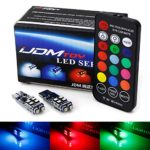 iJDMTOY 10-SMD Multi-Color RGB 168 194 2825 W5W T10 LED Replacement Bulbs w/ RF Remote Control Compatible With Car Parking Clearance Lights