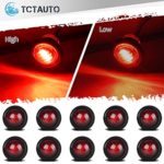 TCTAuto 3/4″ Red LED Marker Lights Miniature Type Rubber Grommet with 2 Function High & Low 3 Wire, Pack of 10