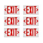 YANREN LED Backup Battery Exit Emergency Sign, UL Certified Commercial Lighted Exit Signs, Hardwired Led Exit Sign Emergency Light Lighting Emergency LED Light (Red,6Pack)