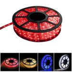 GREARDEN LED Rope Lights, 50FT 15M 110V 540LEDs Waterproof Led Strip Lights for Party Christmas Home Kitchen Bedroom Room Indoor Outdoor Decoration (Red, 50FT)