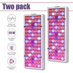 LED Grow Light for Indoor Plants Sunlike Full Spectrum Panel Grow Lamp with IR & UV Plant Lights for Seedling Vegetable and Flower (25W Grow Light 2 Pack)