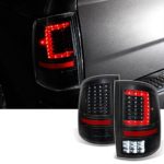 For 2009-2018 DODGE RAM 1500 | 10-18 2500 | 3500 C-Shaped Black LED Tail Lights Left + Right Side Replacement Pair Set