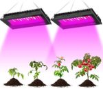 Olafus 2 Pack 300W LED Grow Light, Full Spectrum Grow Lamp for Indoor Plants, Waterproof 80pcs LEDs, Sunlike IR UV LED Plant Growing Lighting for Hydroponic Veg Fruits Flower Seeding Blooming Fruiting