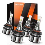 SEALIGHT 9005/HB3 High Beam 9006/HB4 Low Beam Combo LED Headlight Bulbs, 16000 Lumens, 6000K Xenon White, Pack of 4