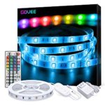 LED Strip Lights, Govee 16.4ft RGB Color Changing Light Strip Kit with Remote and Control Box for Room,Bedroom, TV, Ceiling, Cupboard Decoration, Bright 5050 LEDs, Cutting Design, Easy Installation