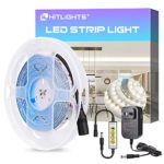 Dimmable LED Strip Lights, HitLights Cool White LED Lights Strip 2835 16.4FT Flexible 5000k 300 LED Tape Lights Included 12V UL Power Supply, Mini Dimmer for Home Kitchen Under Cabinet