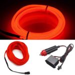 HomDSim 118inch 300cm Auto Car Interior Decor LED Neon Light Lamp Glow EL Wire String Strip 12V (315inch/800cm, red)