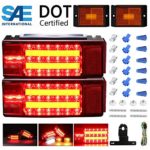 Helen Butler Upgrade LED Low Profile Submersible Rectangular Trailer Light Kit, Super Bright Brake Stop Turn Tail License Lights for Truck Marine RV Boat Camper Trailer Snowmobile, 12V