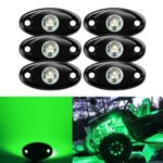 6 Pods LED Rock Lights, Ampper Waterproof LED Neon Underglow Light for Car Truck ATV UTV SUV Jeep Offroad Boat Underbody Glow Trail Rig Lamp (Green)