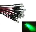 Led World 20pcs 5mm Green led Pre Wired light 24V 18cm Round Top Bulbs Light Lamp