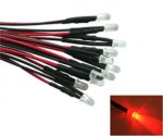 Led World 20pcs 5mm led Pre Wired light Red 24V 18cm Round Top Bulbs Light Lamp