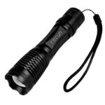 [Rechargeable 18650 Battery and Charger Included] Refun E6 900 Lumens Tactical Flashlight （Bright CREE XML T6 LED Flashlight）Outdoor Water Resistant Torch with Adjustable Focus and 5 Light Modes