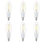 6 Pack DC 12V E12 Candle Chandelier Warm White 2700k 2 Watt LED Edison Filament C35 Light Bulb MES Mini Base Lamp