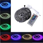 XKTTSUEERCRR 10M/32.8 FT 600LED (Two Rolls) SMD Black PCB 5050 Waterproof Flexible RGB Color Changing LED Light Strip + 44 Key Remote Controller For Decoration(Power Supply Not Included)