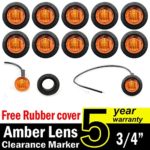 10 Pcs TMH 3/4″ Inch Mount Amber LED Clearance Markers Bullet Marker lights, side marker lights, led marker lights, led side marker lights, led trailer marker lights, trailer marker light