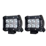 LightFox 2Pcs 4” inch 18W Cree LED Light Bar Offroad Flood Beam 60 degree LED Work Lights Lamp for Trucks 12v 24v Car Pickup Atv Suv Utv Jeep Waterproof Auxiliary Driving Lamp