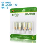 Weanas ® 4x G4 Base 48 LED Light Bulb Lamp 3 Watt AC DC 12V/10-20V White Undimmable Equivalent to 20W T3 Halogen Track Bulb Replacement 360° Beam Angle