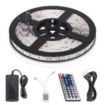 StripSun 16.4ft/5m LED Strip Waterproof Color Changing RGB SMD5050 300leds Flexible LED Light Rope with 44Key Remote+12V Power Supply for Home/Garden Lighting and Decoration