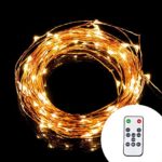 Led String Lights Dimmable Copper Wire Starry Light, 33ft, UL certified 5v Power Adapter For Christmas Wedding and Party suitable for indoors or outdoors Updated Remote Controller