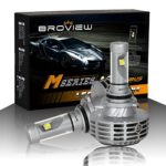 BROVIEW M5 Canbus LED Headlights 9006 – 6000LM 9006/HB4/9012 LED All-in-One Kit 44W LED Bulbs Cree Chip – PnP – Replaces Halogen/Xenon HID Headlights – 2 Yr Warranty – (2pcs/set)