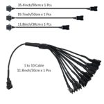 LYLLA Extension Cable Wire Cord Set 30cm/50cm/90cm and 1-to-10 Splitter for LED Glow Light Multi-color Neon Strip