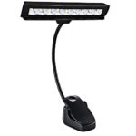 9 LED Clip On Music Stand Lights – 3AA Batteries Included- Adjustable Bright Cordless Portable Led Lamp for Mixing Orchestra Work Craft Table and Desk (Powered by AA Batteries or AC Adapter or USB Cable)