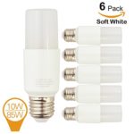 (6 Pack) Homelek 10W LED Light Bulbs, Bright Stik Bulb, Equivalent to 85W, E27 Base, 1000 Lumen, 4000 Kelvin, Soft White