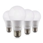 Albrillo E26 LED Bulbs 7W, 60 Watt Equivalent, Warm White 3000K, 4 Pack