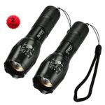 Gosund XML-T6 Ultra Bright LED Water Resistant Flashlight of 5 Modes Zoomable Tactical Torches for Outdoor Bottom Click (2pcs)