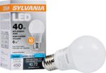 SYLVANIA, 40W Equivalent, LED Light Bulb, A19 Lamp, 1 Pack, Daylight, Energy Saving & Longer Life, Value Line, Medium Base, Efficient 6W, 5000K