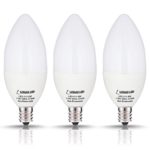 LOHAS® 6watt LED Candle Light Bulb E12 Base, Warm White 2700k, 60W Equivalent LED Bulbs, 550lm, 180 Degree Beam, Not-dimmable, Pack of 3