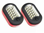 2 Pack 27-LED Ponvey Super Bright Led Work Light/ Portable Magnetic Flashlight with Hanging Hook